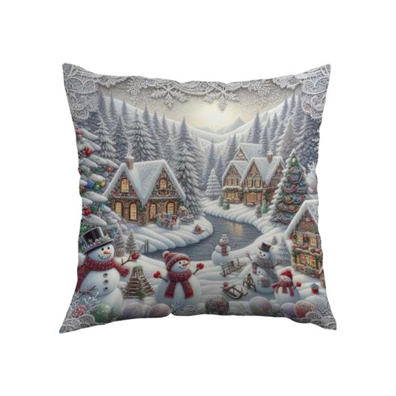 B Soft Christmas Pillow Case With Concealed Zipper For Home Accent 17.7X17.7 Inches Plush Material