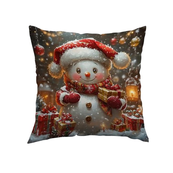B Soft Christmas Pillow Case With Concealed Zipper For Sofa Decor 17.7X17.7 Inches Plush Material