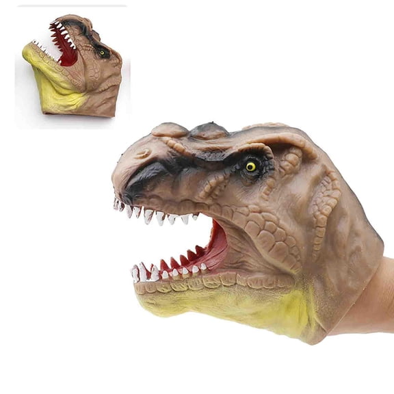 B Soft Rubber Dinosaur Glove Hand Puppet Simulation Animal Model Arm Toy For Children Pretend Play