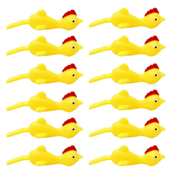 B Sticky Chicken Prank Toy 12 Pack Sling Shot Flying Novelty For Metope Ceiling Fun Gag Gift Lightweight Rubber
