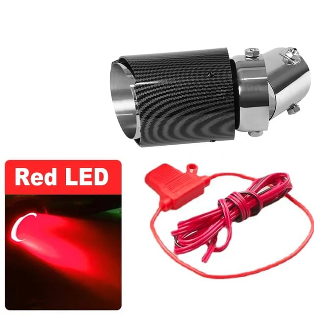 B Straight Red Universal Modified 6365mm Luminous Exhaust Muffler