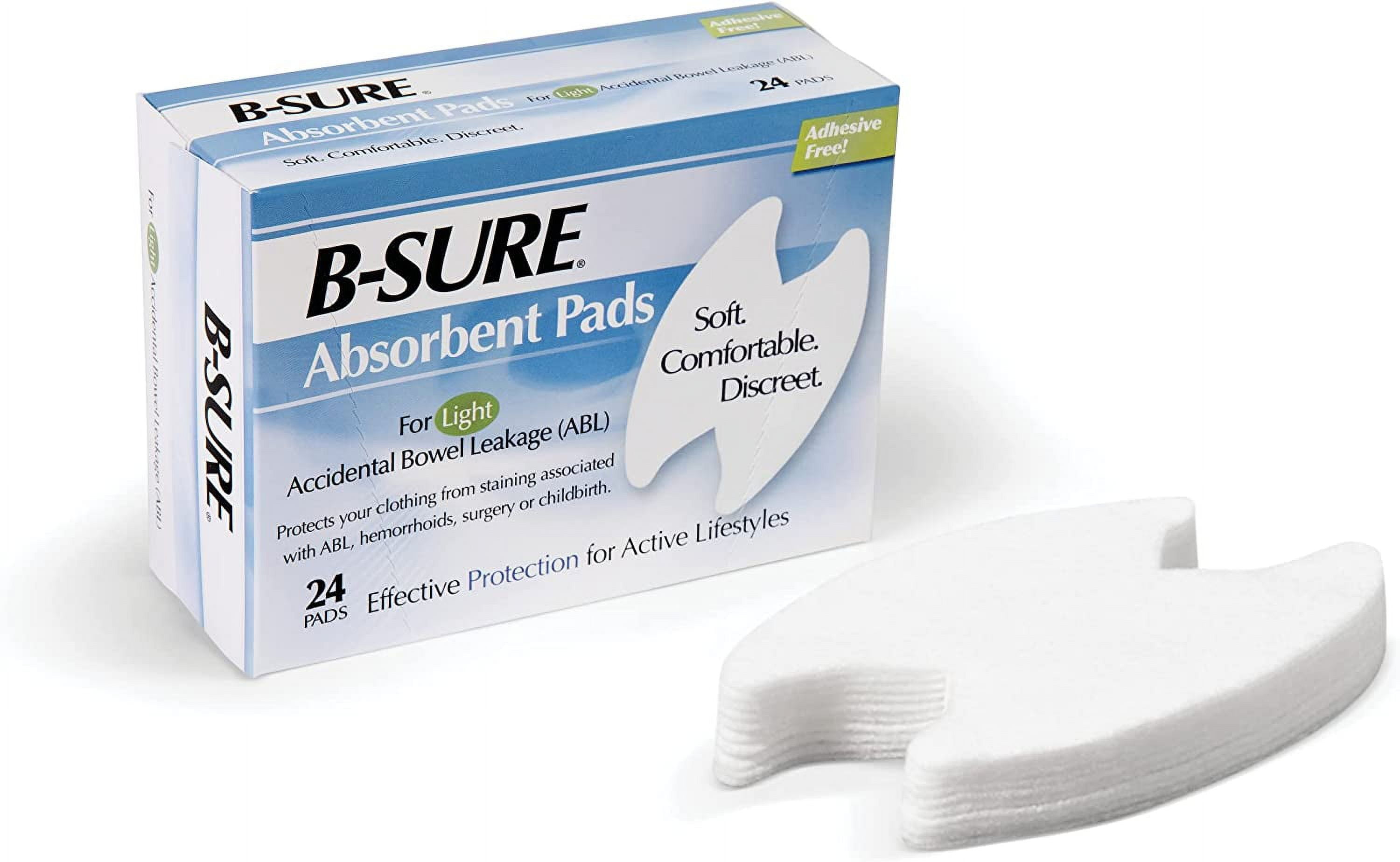 B-Sure Anal Leakage Pads Box 24 Pads - Walmart.com