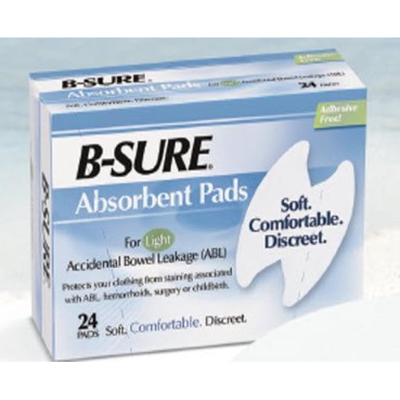 B-Sure Incontinence Liner, Heavy Absorbency One Size Fits Most Unisex Disposable, 14-7031-224 - Box of 24