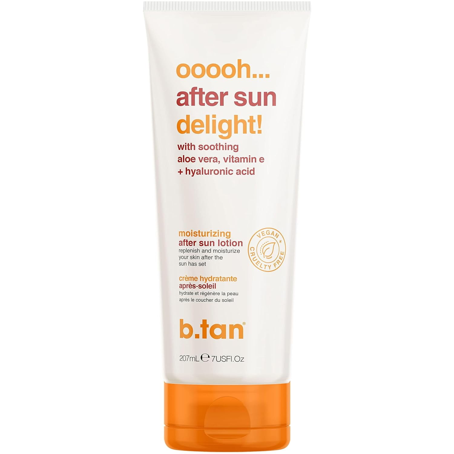 B.TAN After Sun Lotion | Ooooh Aftersun Delight - Aloe Vera & Hyaluronic Acid, Sun Burn Skin Relief, Moisturizing Body Cream, 7 Fl oz