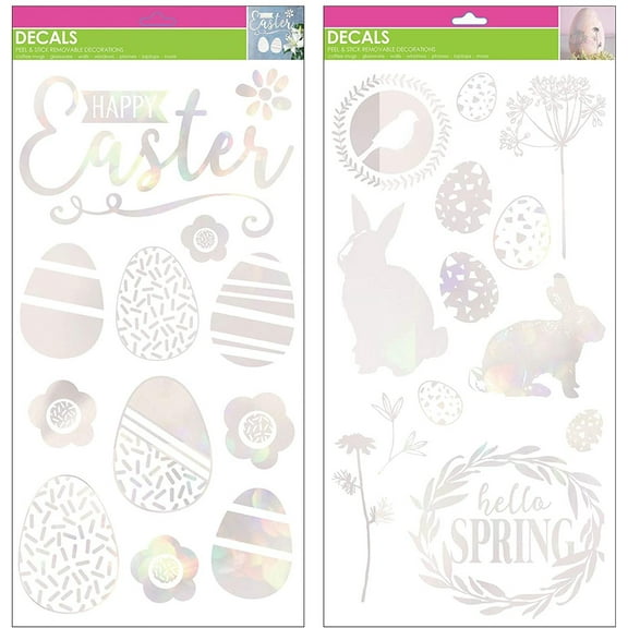 B-THERE Bundle of Easter Foil Decorations 8" x 17" Window Clings, Spring Decorations