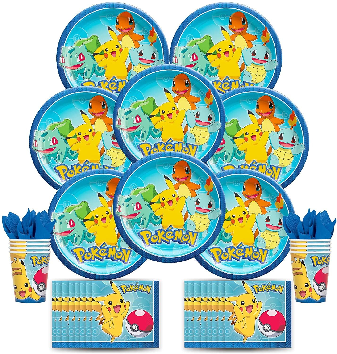 Pink Pokemon Pikachu Birthday Party Decoration Pokemon Theme Tableware  Paper Plate Cup Children Boy Girl Birthday