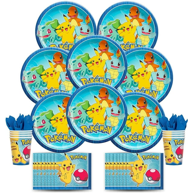 BTHERE Pokemon Party Pack Bundle Pokemon Birthday Set, Seats 8