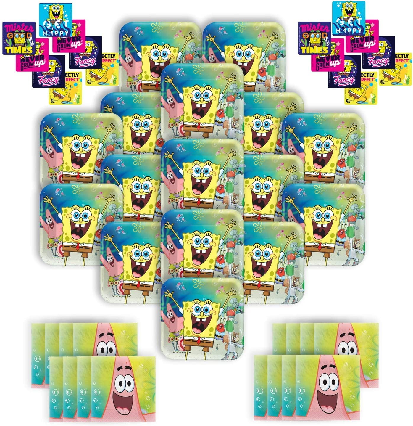 BTHERE Spongebob Squarepants Party Pack for 16 Guests 16 Dinner