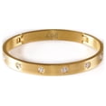 thumbnail image 1 of B.Tiff 8-Stone Bold Bangle Bracelet [Gold, Small], 1 of 4
