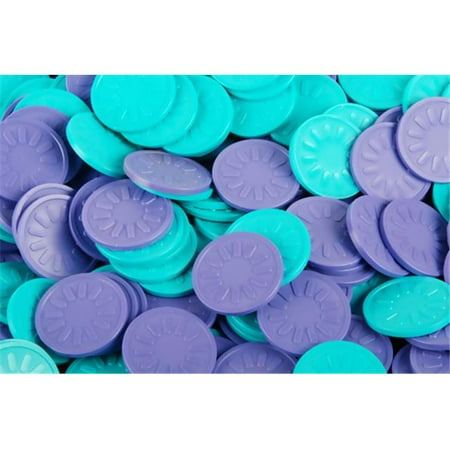 B-Token  Embossed Tokens in Aqua with Sun - 500 Tokens