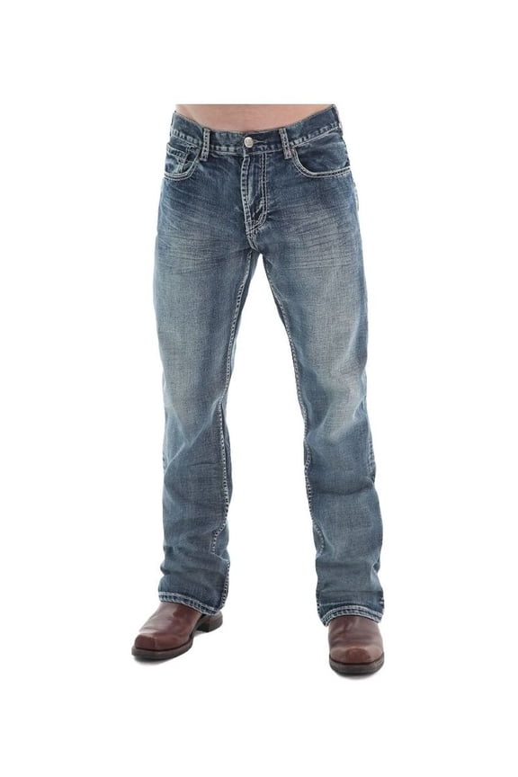 Western Denim Jeans Mens Steel 42 X-Short Med Wash MSTEEL