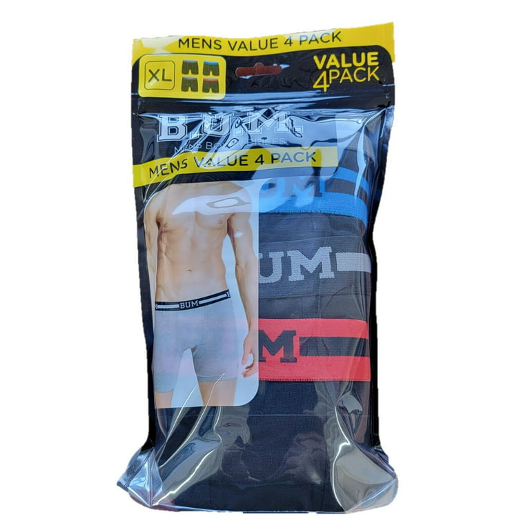 B.U.M Equipment Men's 4 Pair Value Pack Boxer Briefs - Large