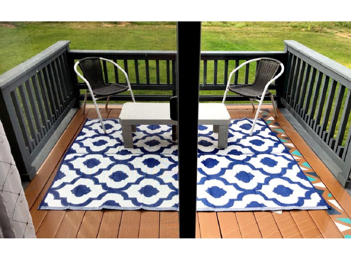 BalajeesUSA Durable Recycled Plastic Patio Outdoor Rug, 5x7 Ft