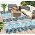 thumbnail image 1 of BalajeesUSA Reversible Waterproof Outdoor Plastic Straw Rug Mat - 9' x 18', Gray Chevron, Patio, Camping, Deck, 1 of 13