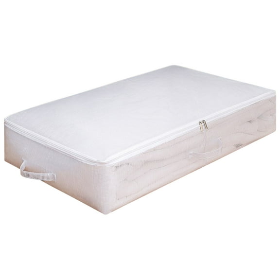 B Underbed Storage Box Transparent Fabric Folding Organizer For Blankets Toys Clothes 80X47X15Cm Pvc Style B