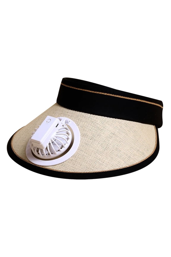 B Usb Charging Fan Sun Visor Hat, Wide Brim For Sun Protection, Portable Cooling For Summer Outdoor Walks Beach And Parent-Child Activities
