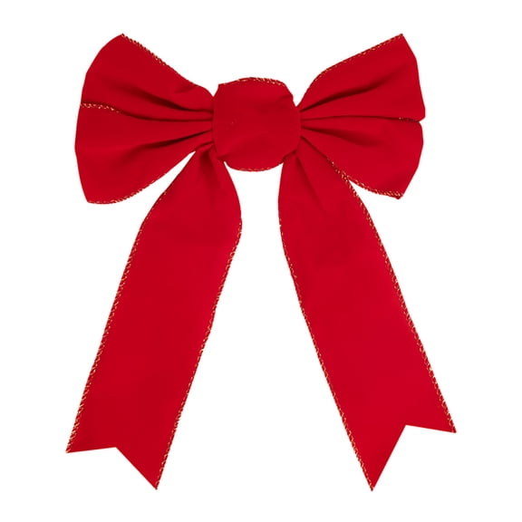 B Velvet Bow With Bright Red Color For Holiday Decorations And Gift Accents Easy To Attach And Durable