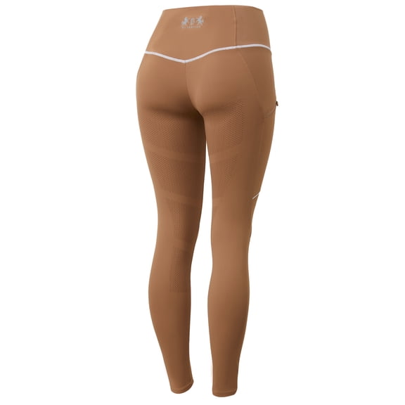 B Vertigo Adara Women's Breathable High Waist Silicone Full Seat Riding Tights with Phone Pockets