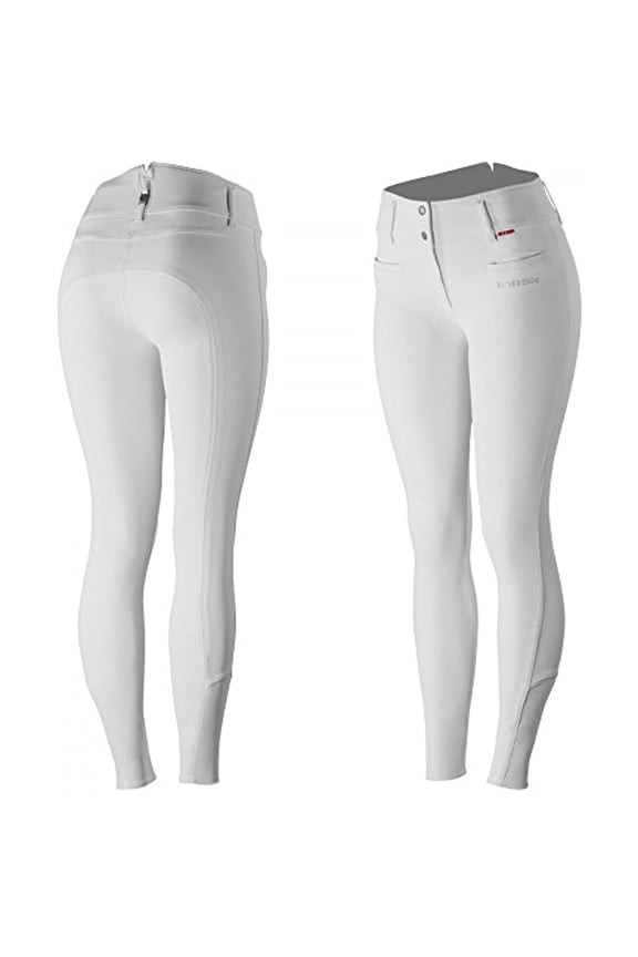 Tiffany Women's Silicone Full Seat Breeches -Bright White - US 28