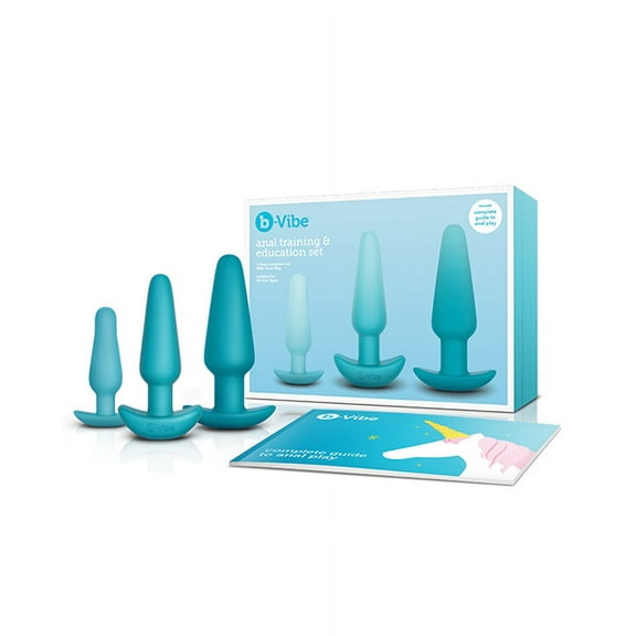 B-Vibe Anal Training Set of 3 Butt Plugs - Blue