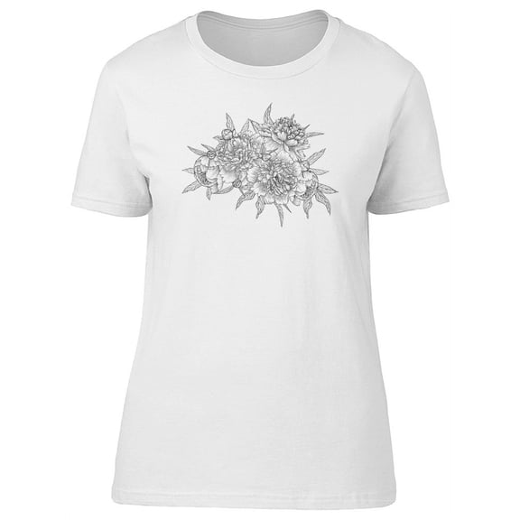 B&W Bouquet Of Mothers Day T-Shirt Women -Image by Shutterstock, Female Medium