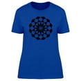thumbnail image 1 of B&W Checkered Mandala T-Shirt Women -Image by Shutterstock, Female Large, 1 of 2