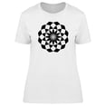 thumbnail image 1 of B&W Checkered Mandala T-Shirt Women -Image by Shutterstock, Female Small, 1 of 2