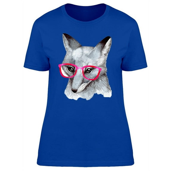 B&W Fox With Hipster Glasses T-Shirt Women -Image by Shutterstock, Female Medium