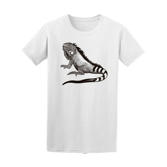 B&W Iguana Side View T-Shirt Men -Image by Shutterstock, Male x-Large