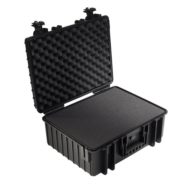 B&W International Type 6000 Hard Case, Waterproof Equipment Protection, SI Pre Cut Foam Insert, Black