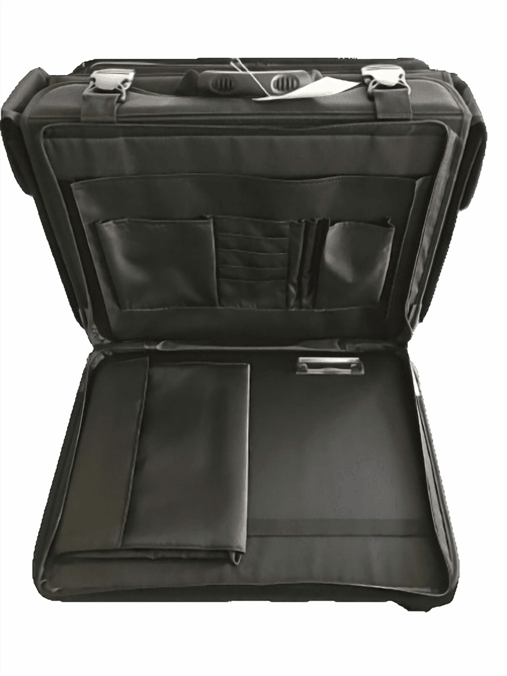 B&W International Expandable Laptop Briefcase, Professional Computer Work Bag for Office & Travel, Black