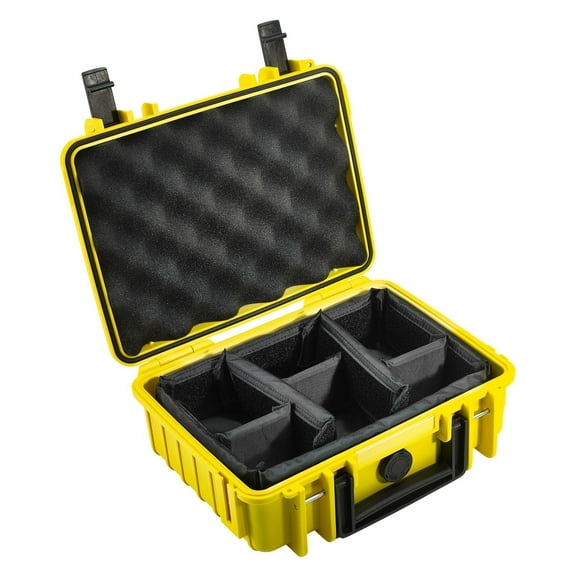 B&W International Type 1000 Hard Case, Waterproof Equipment Protection, with RPD Insert Padded Divider, Yellow