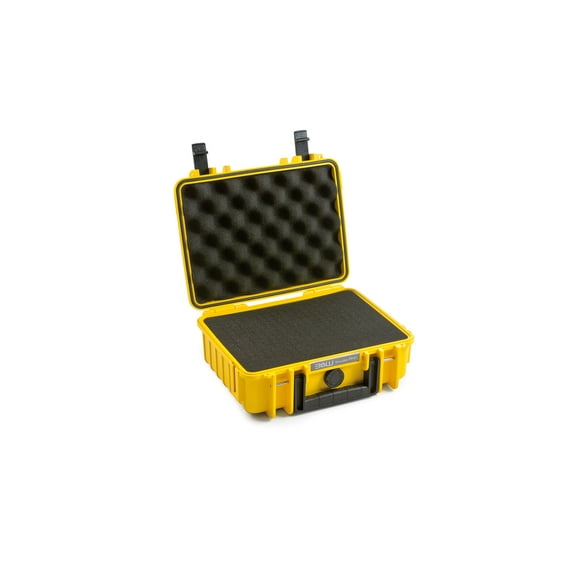 B&W International Type 1000 Hard Case, Waterproof Equipment Protection, SI Pre Cut Foam Insert, Yellow