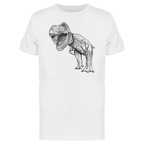 B&W Menacing Dinosaur T-Shirt Men -Image by Shutterstock, Male x-Large