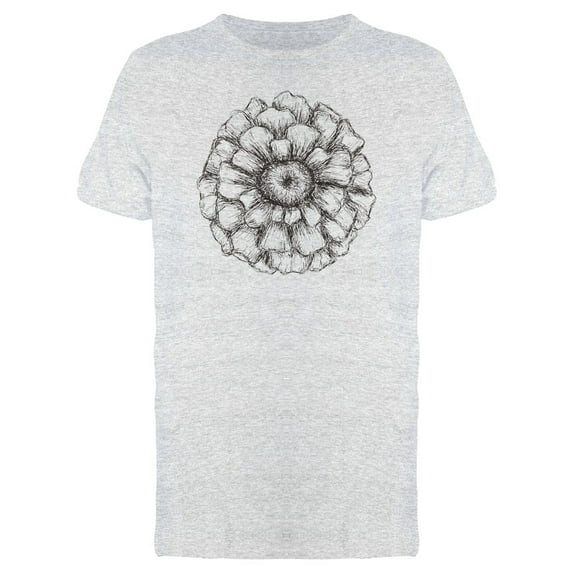 B&W Outlines Of A Flower T-Shirt Men -Image by Shutterstock, Male XX-Large