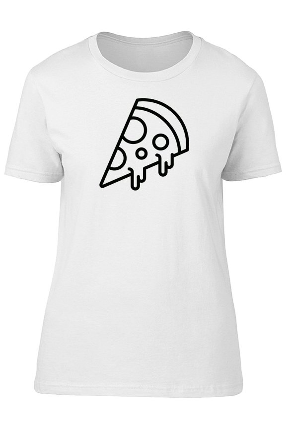 B&W Pizza Simple Slice T-Shirt Men -Image by Shutterstock, Male Small