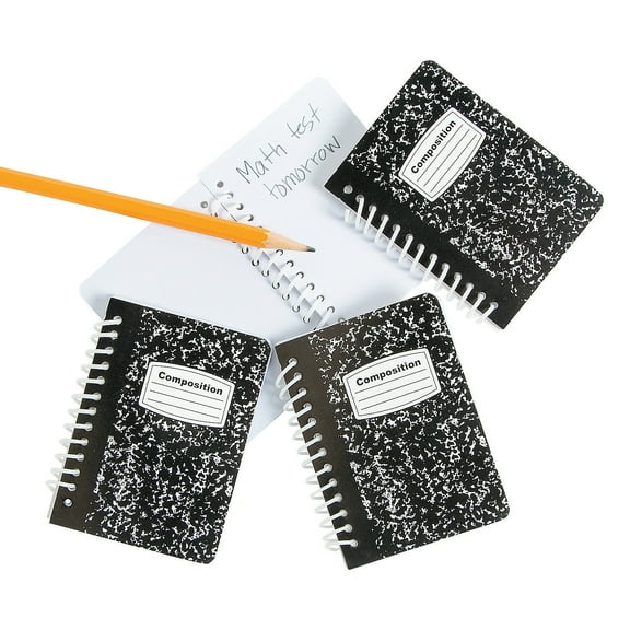 B&W Spiral Notepads - Party Favors - 24 Pieces