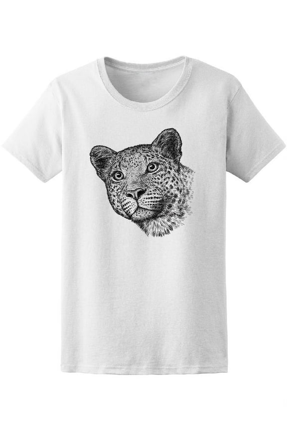 B&W Suprised Leopard T-Shirt Women -Image by Shutterstock, Female XX-Large