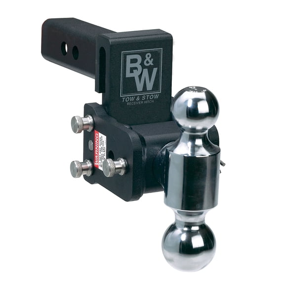 B&W TS10037B Tow & Stow Dual Ball Mount 5.5" Rise Trailer Hitch w/ 5" Drop