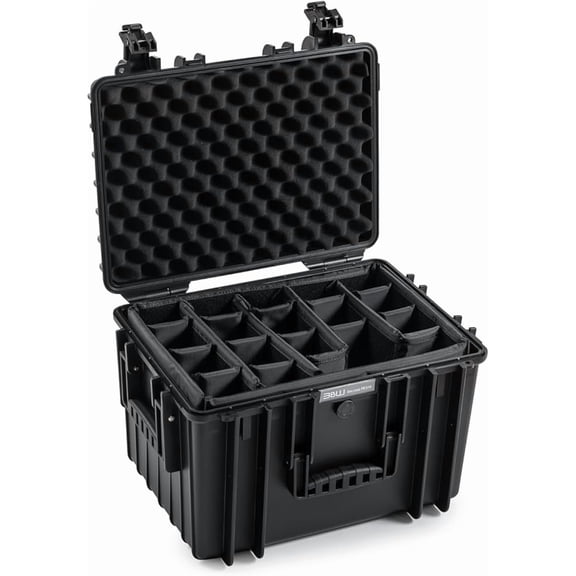 B&W Storage Cube Type 5500 - Waterproof Hard Case With RPD Padding - Large, Black