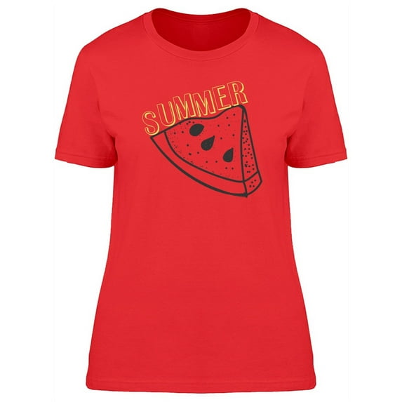 B&W Watermelon Slice Summer T-Shirt Women -Image by Shutterstock, Female Small