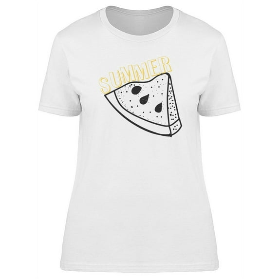 B&W Watermelon Slice Summer T-Shirt Women -Image by Shutterstock, Female XX-Large