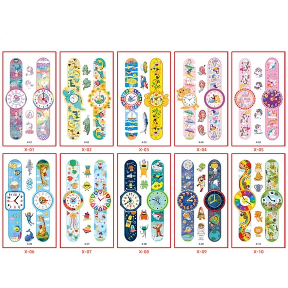 B Watch Design Kids Temporary Sticker Set Waterproof Body Face Decals Party Activity Decorations 10 Sheets Fun Prints