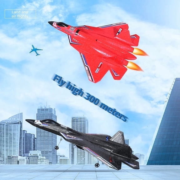 B Waterproof Foam Su-57 Rc Fighter Jet Airplane Remote Control With Led Lights 300M Distance Black 2 Batteries 15 Min Flight Time