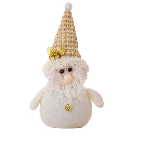 B White Snowman Christmas Ornament, 26Cm Handmade Cloth Doll For Tree, Festive Holiday Home Decor For Fireplace