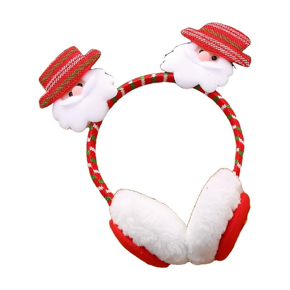B Winter Warm Earmuffs With Adjustable Headband Soft Polyester Spandex Blend For Holiday Festivities And Cold Weather Outdoor Activities