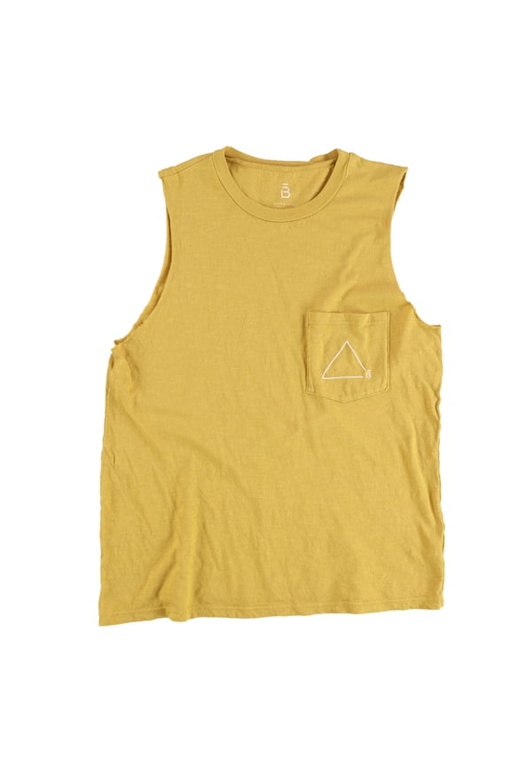 Womens Triangle B Basic T-Shirt, Yellow, Large