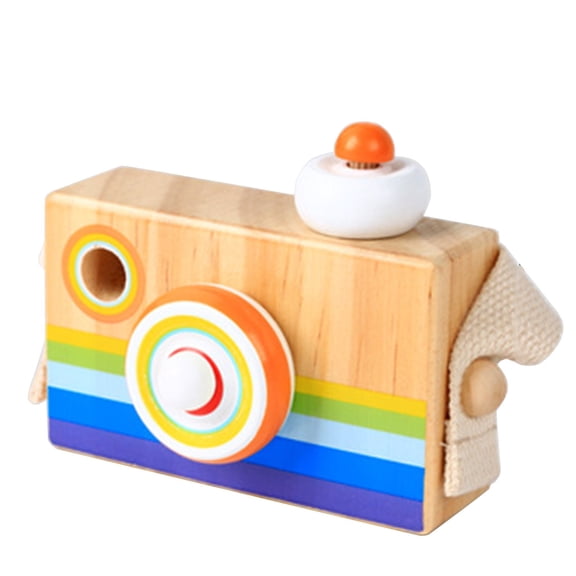 B Wooden Kaleidoscope Camera Toy For Children Rotating Lens Visual Exploration Early Educational Play Gift