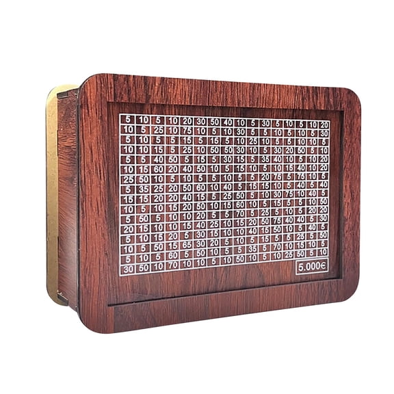 B Wooden Money Bank For Kids With Adjustable Coin Slot And Erasable Pen Savings Jar 6.77 X 2.72 X 5 Inches