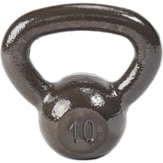 B alanceFrom 10-Pound  Cast Iron Kettlebell for Home Gym Strength Training Exercises, Gray